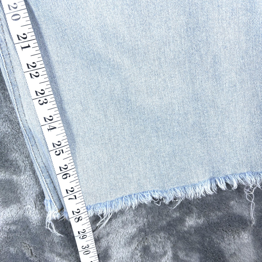 SO Womens Wide Leg Cropped Denim Jeans Raw Hem Light Wash‎ Size 13 31W - Picture 15 of 16